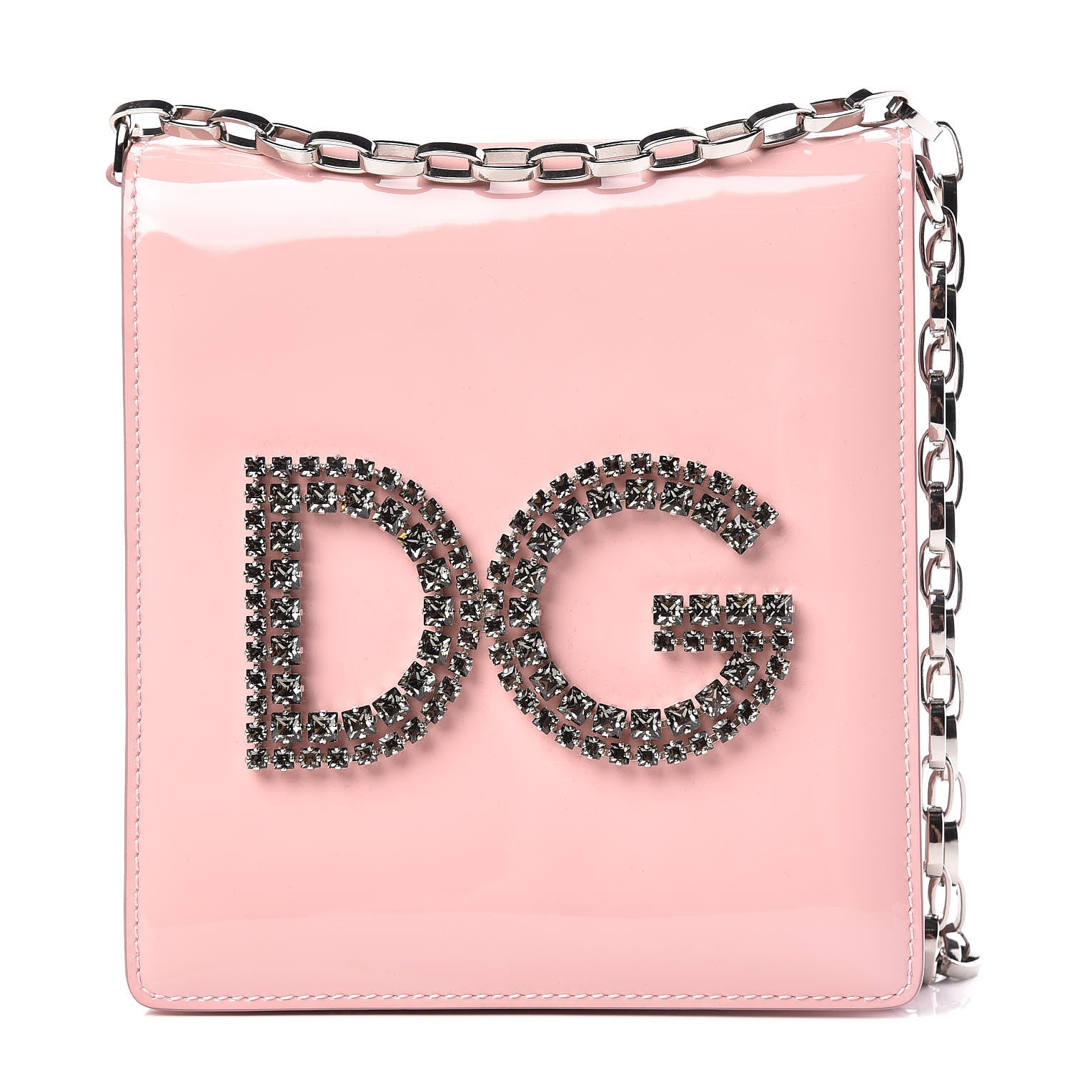 Dolce & Gabbana Patent DG Girls Crossbody Bag Rosa Carne 1 of 8