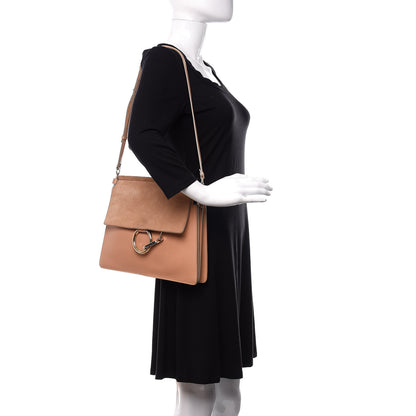Chloe Calfskin Suede Medium Faye Shoulder Bag Blushy Pink 2 of 14