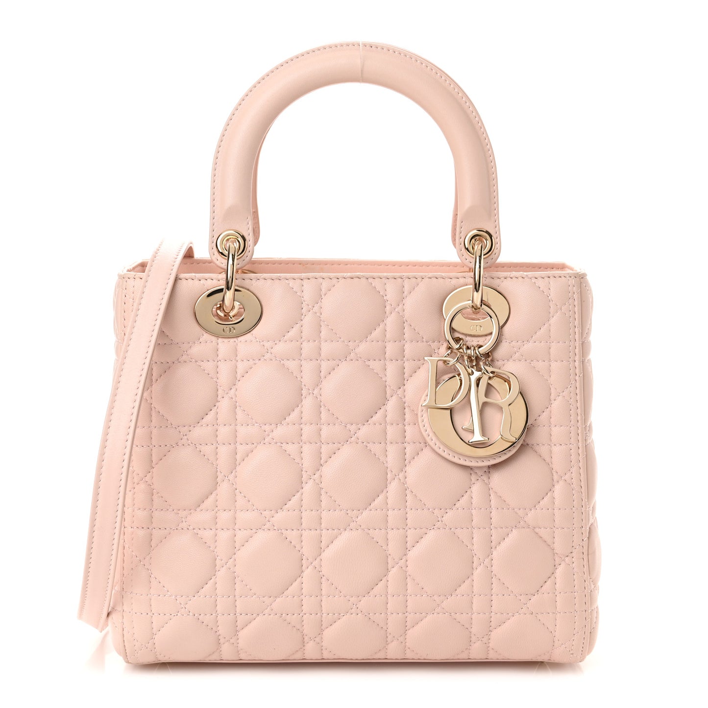 Lambskin Cannage Medium Lady Dior Light Pink