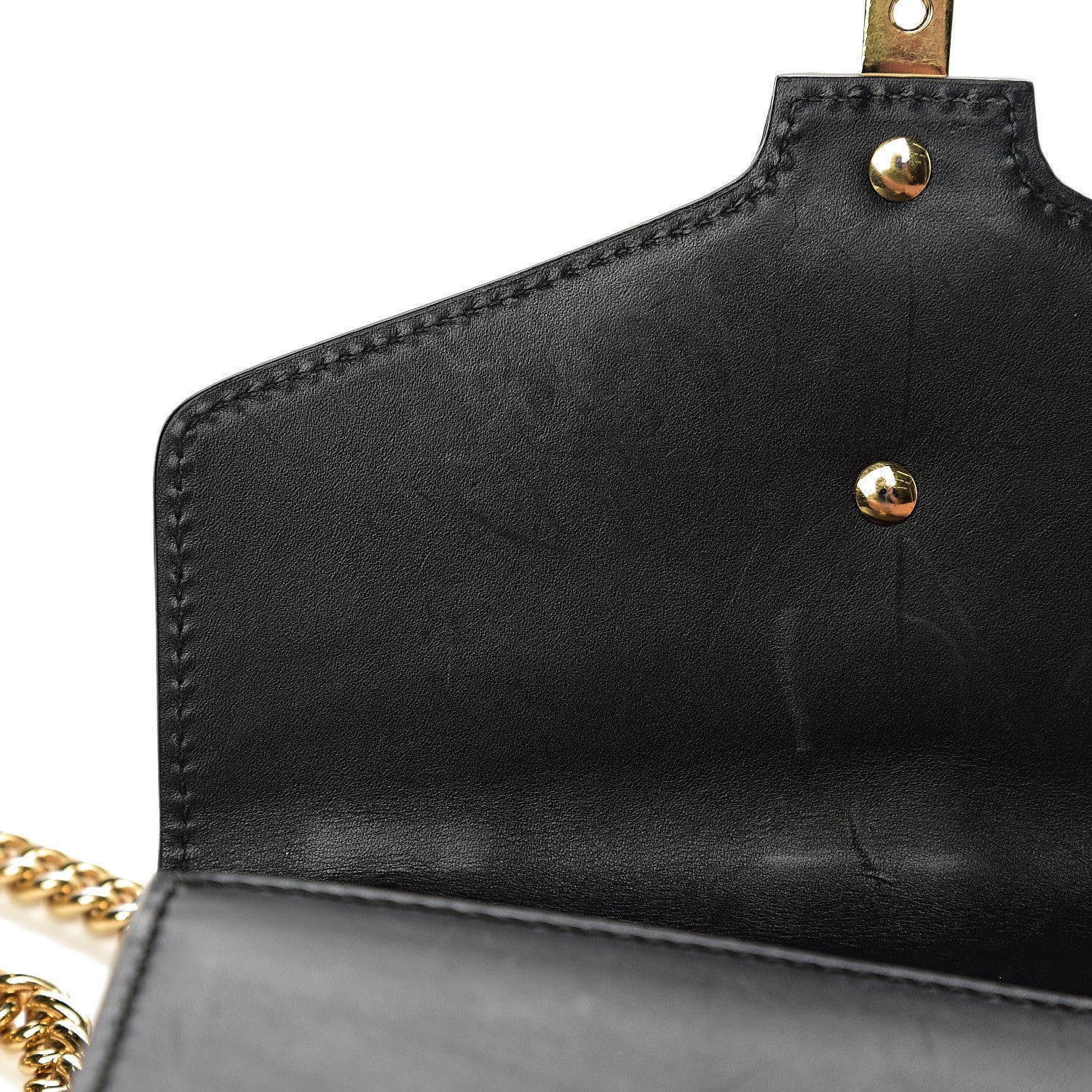 Gucci Calfskin Mini Sylvie Chain Shoulder Bag Black 8 of 17
