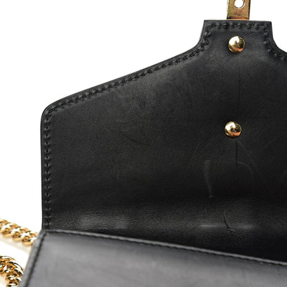 Gucci Calfskin Mini Sylvie Chain Shoulder Bag Black 8 of 17