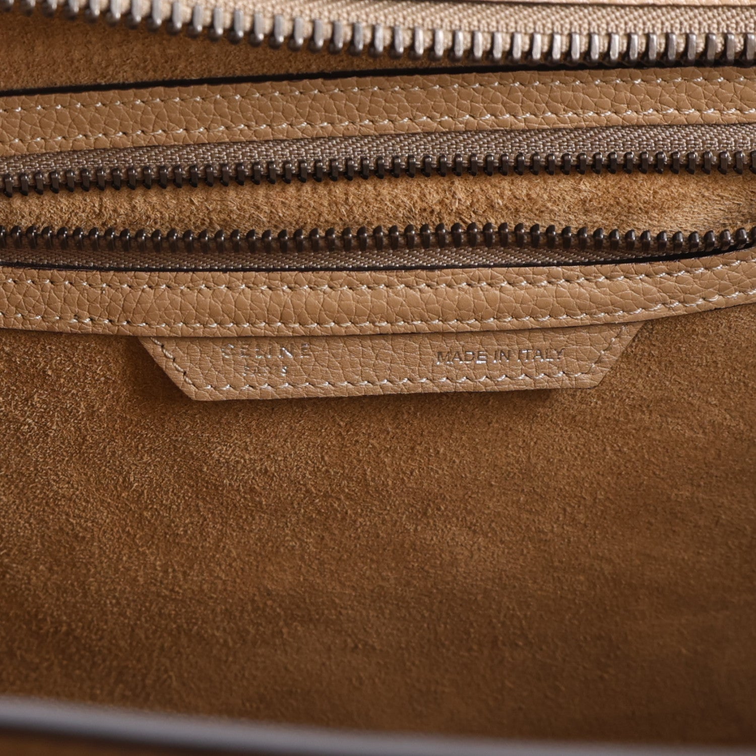 Celine Drummed Calfskin Micro Luggage Dune 6 of 10