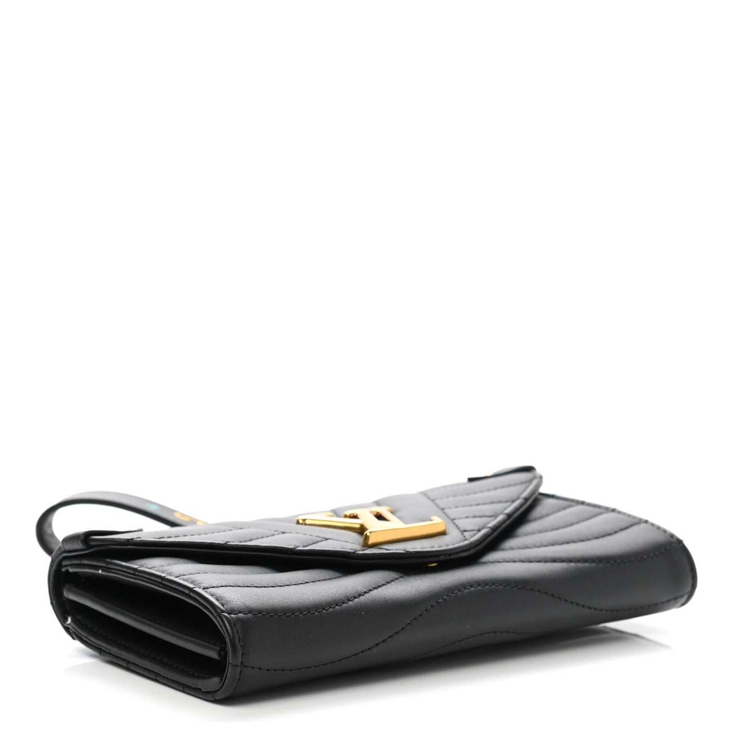 Calfskin New Wave Long Wallet Black
