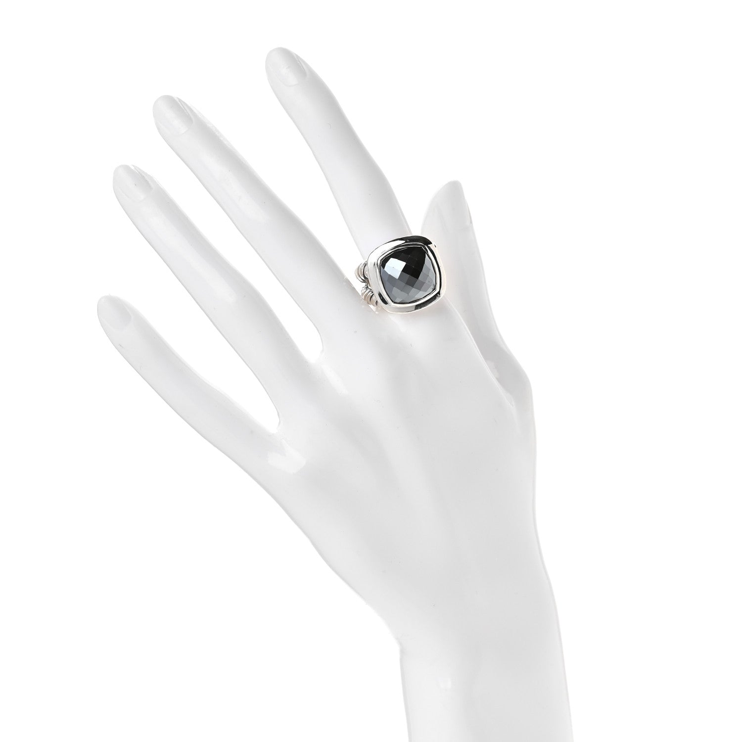 David Yurman Sterling Silver Hematine 14mm Albion Ring 52 6 2 of 6
