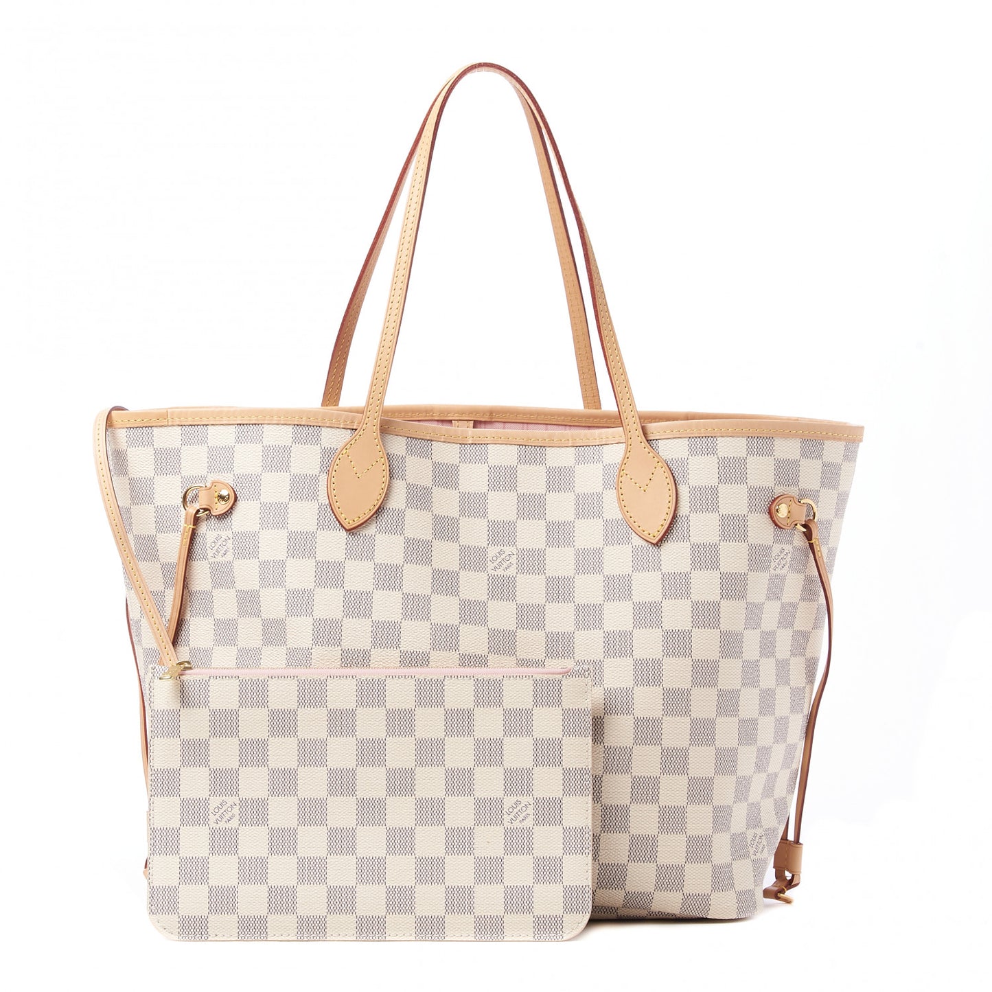 Damier Azur Neo Neverfull MM Rose Ballerine