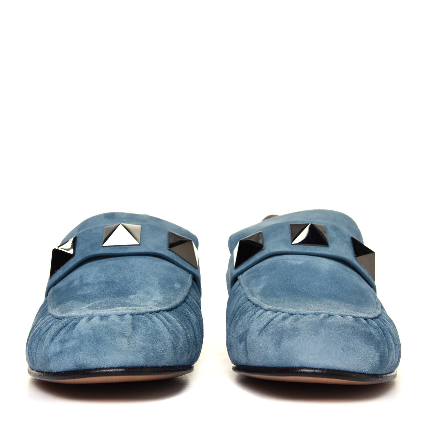 Suede Rockstud Loafers 40 Grey Sky