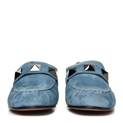 Valentino Garavani Suede Rockstud Loafers 40 Grey Sky 8 of 12