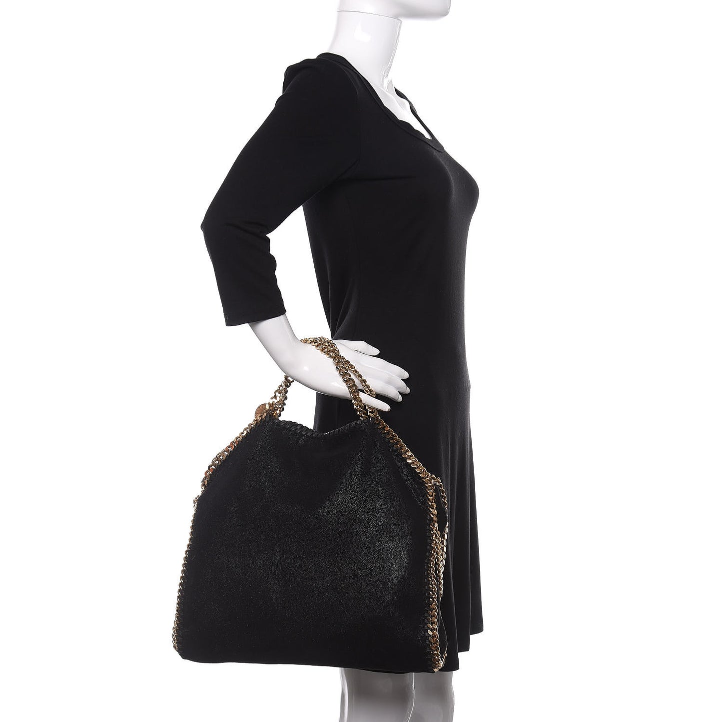 Shaggy Deer Falabella Fold Over Tote Black