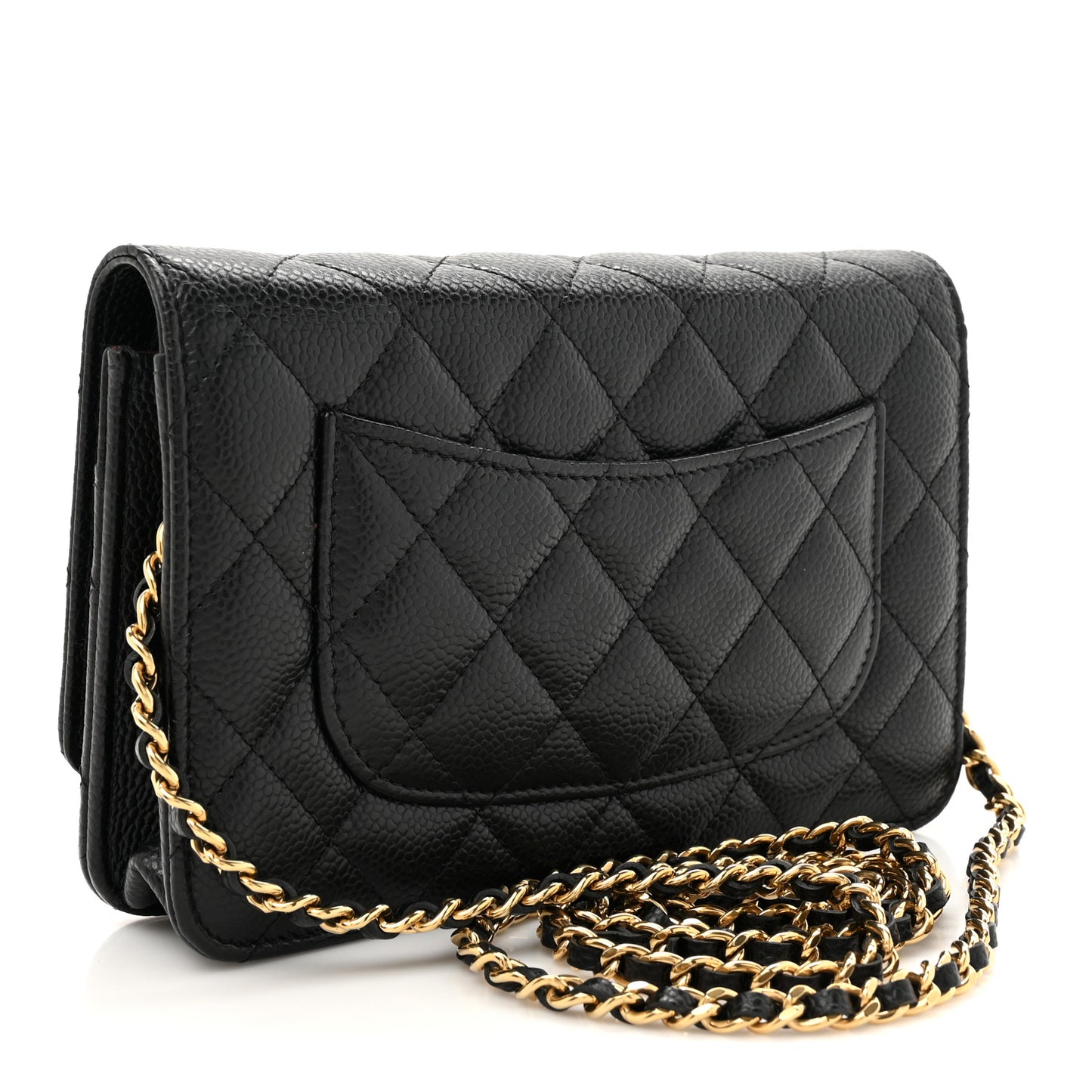 Caviar Quilted Wallet On Chain WOC Black