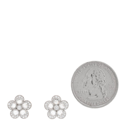 Tiffany Platinum Diamond Enchant Flower Stud Earrings 2 of 4