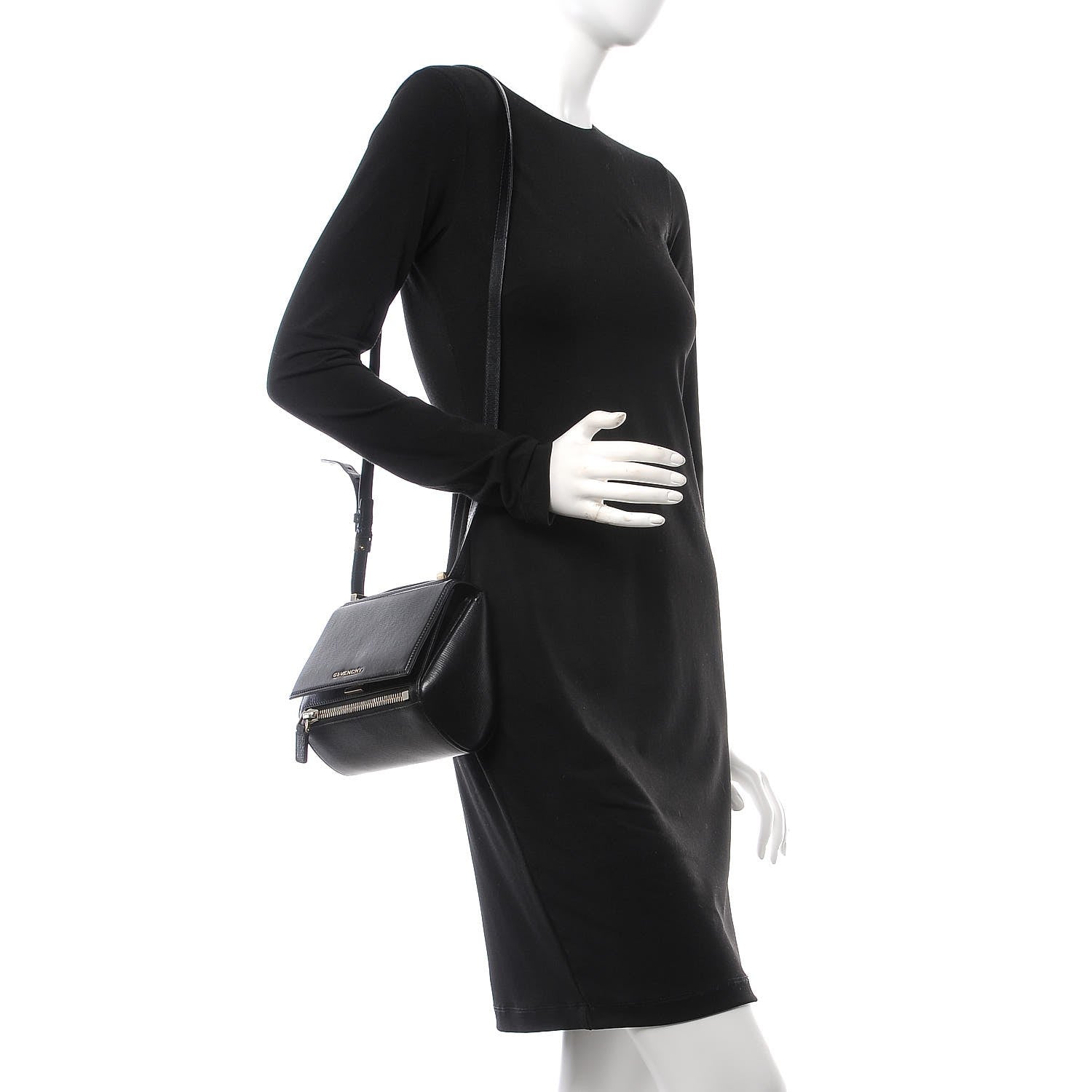 Givenchy Textured Calfskin Mini Pandora Box Crossbody Bag Black 2 of 7