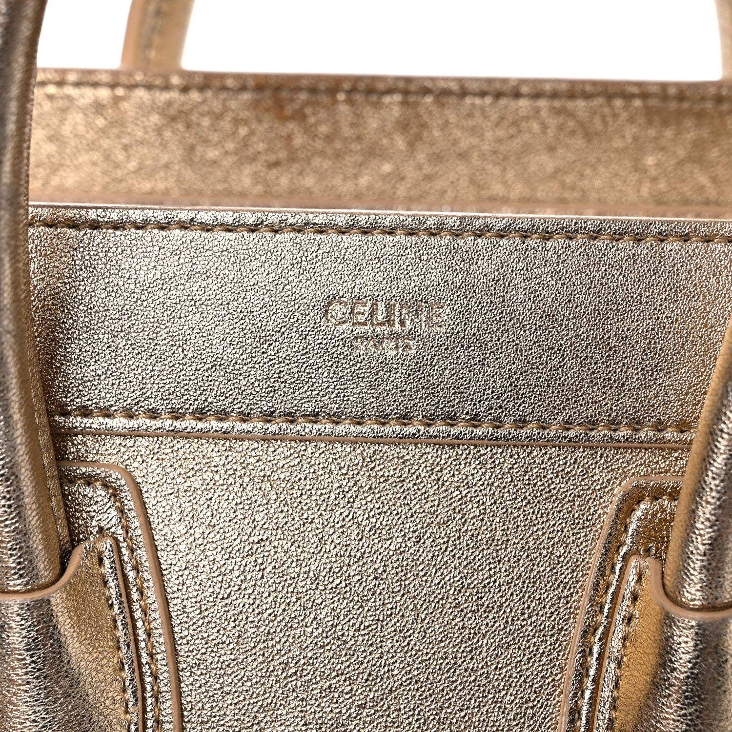 Celine Laminated Lambskin Nano Luggage Gold 13 of 15