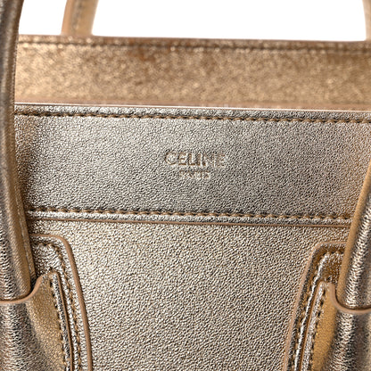 Celine Laminated Lambskin Nano Luggage Gold 13 of 15