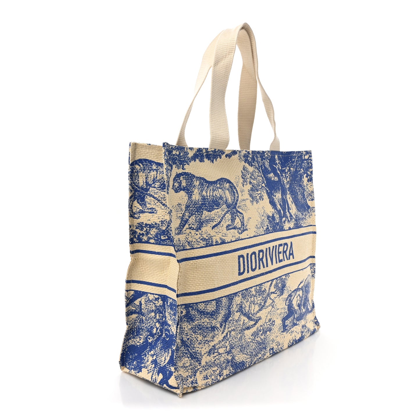 Straw Dioriviera Tote Blue