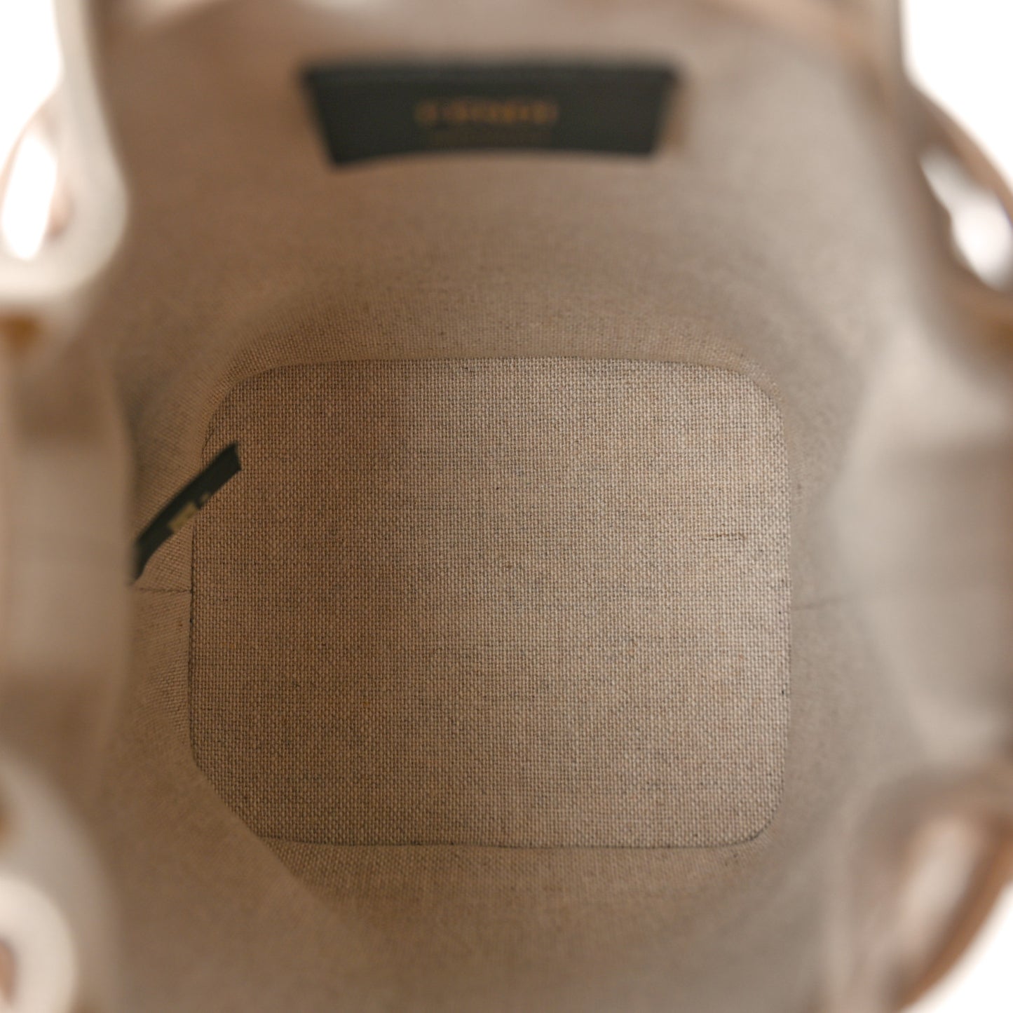 Canvas Nappa F is Fendi FF Embroidered Mini Mon Tresor Bucket Bag Grezzo White Nuvola