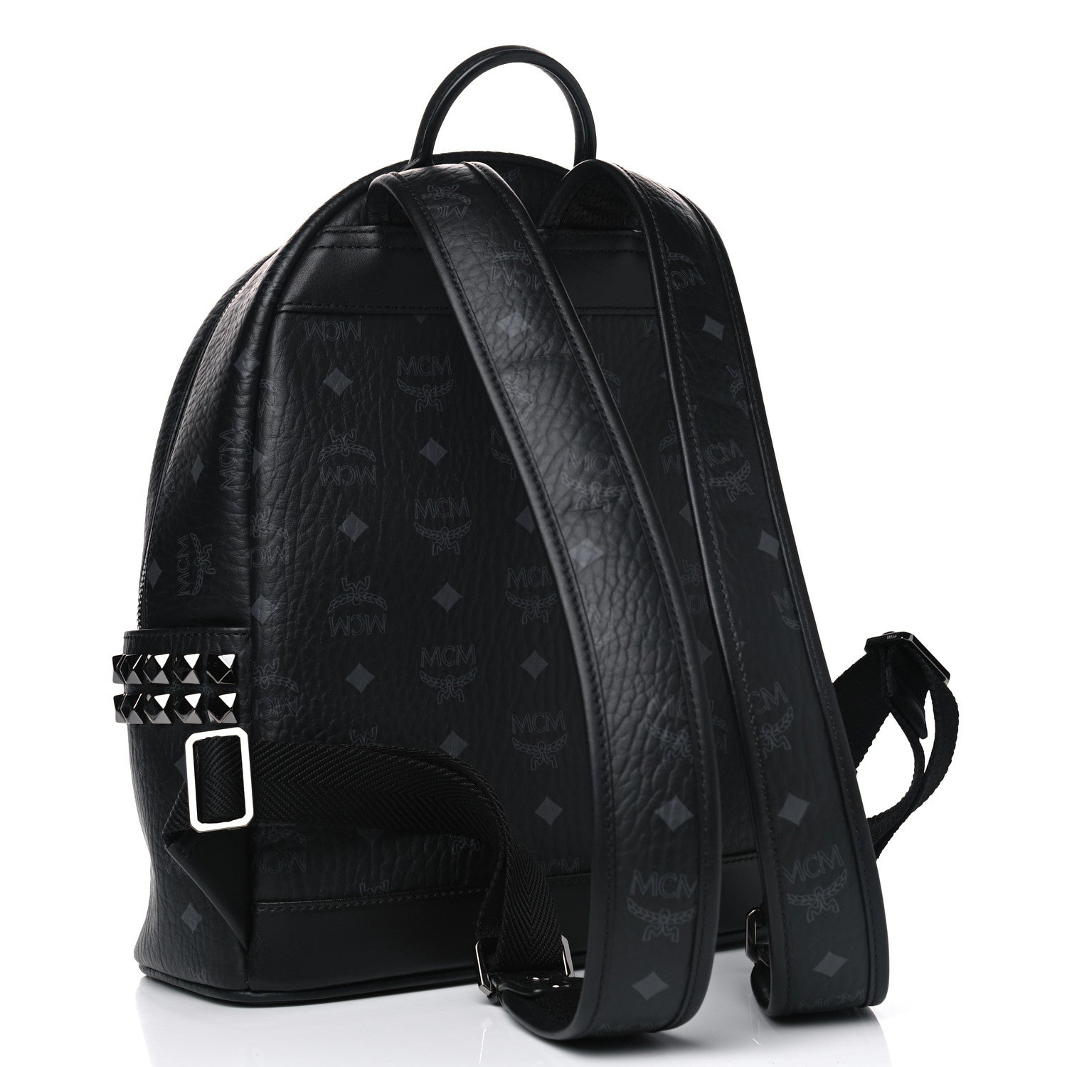 MCM Visetos Small Side Stud Stark Backpack Black 2 of 4