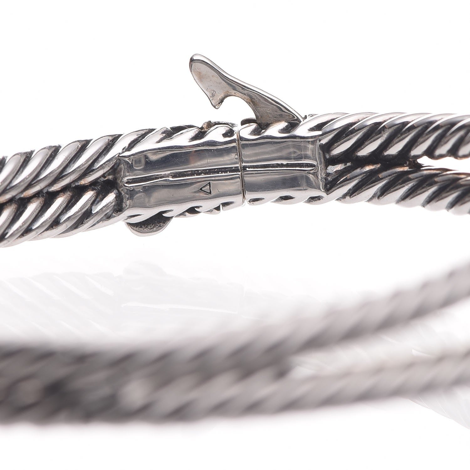 David Yurman Sterling Silver Diamond Black Orchid Albion Cable Bracelet 6 of 7