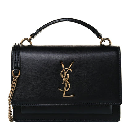 Saint Laurent Calfskin Monogram Sunset Chain Wallet Black 1 of 10