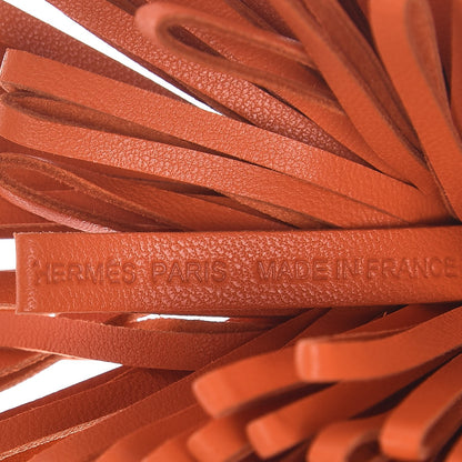 Hermes Lambskin Carmen Tassel Key Holder Orange 4 of 5