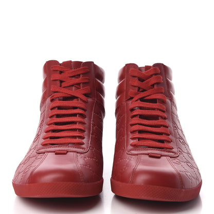 Gucci Guccissima Mens High Top Sneakers 9 Rosso 3 of 9