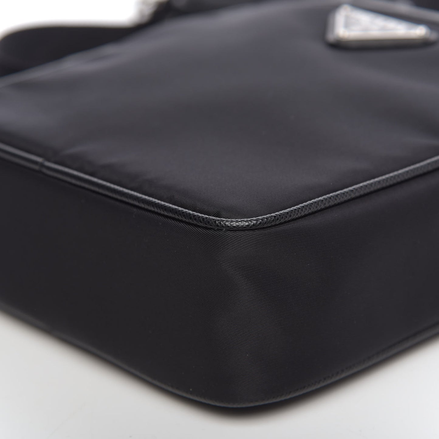 Tessuto Nylon Saffiano Pocket Messenger Shoulder Bag Black