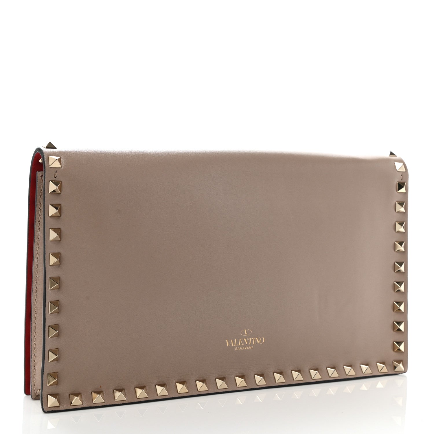 Valentino Garavani Nappa Rockstud Wristlet Clutch Poudre 3 of 8