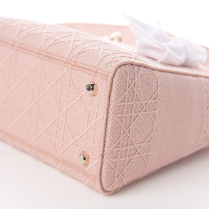 Christian Dior Canvas Embroidered Cannage Medium Lady D-Lite Pink 7 of 10