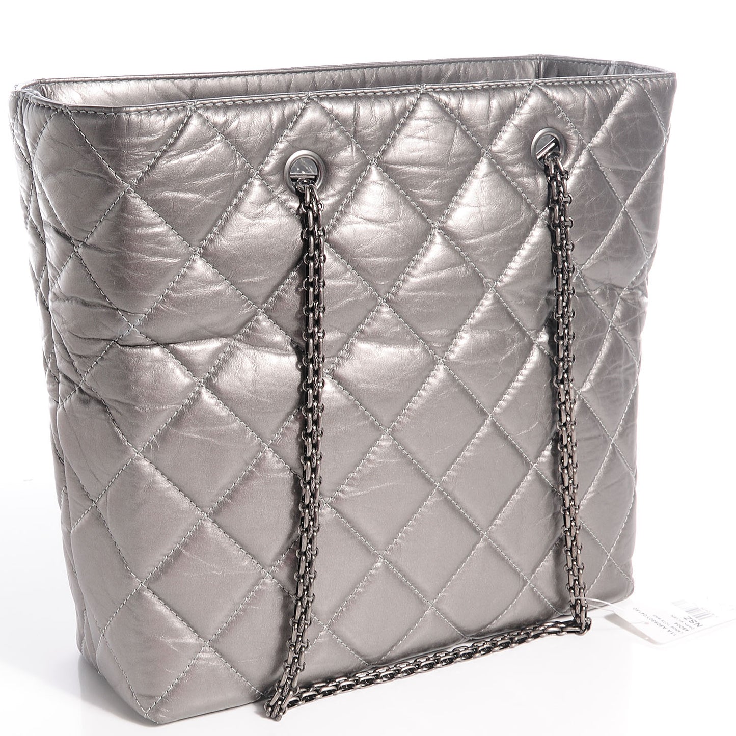Aged Calfskin Reissue 2.55 Tote Dark Silver