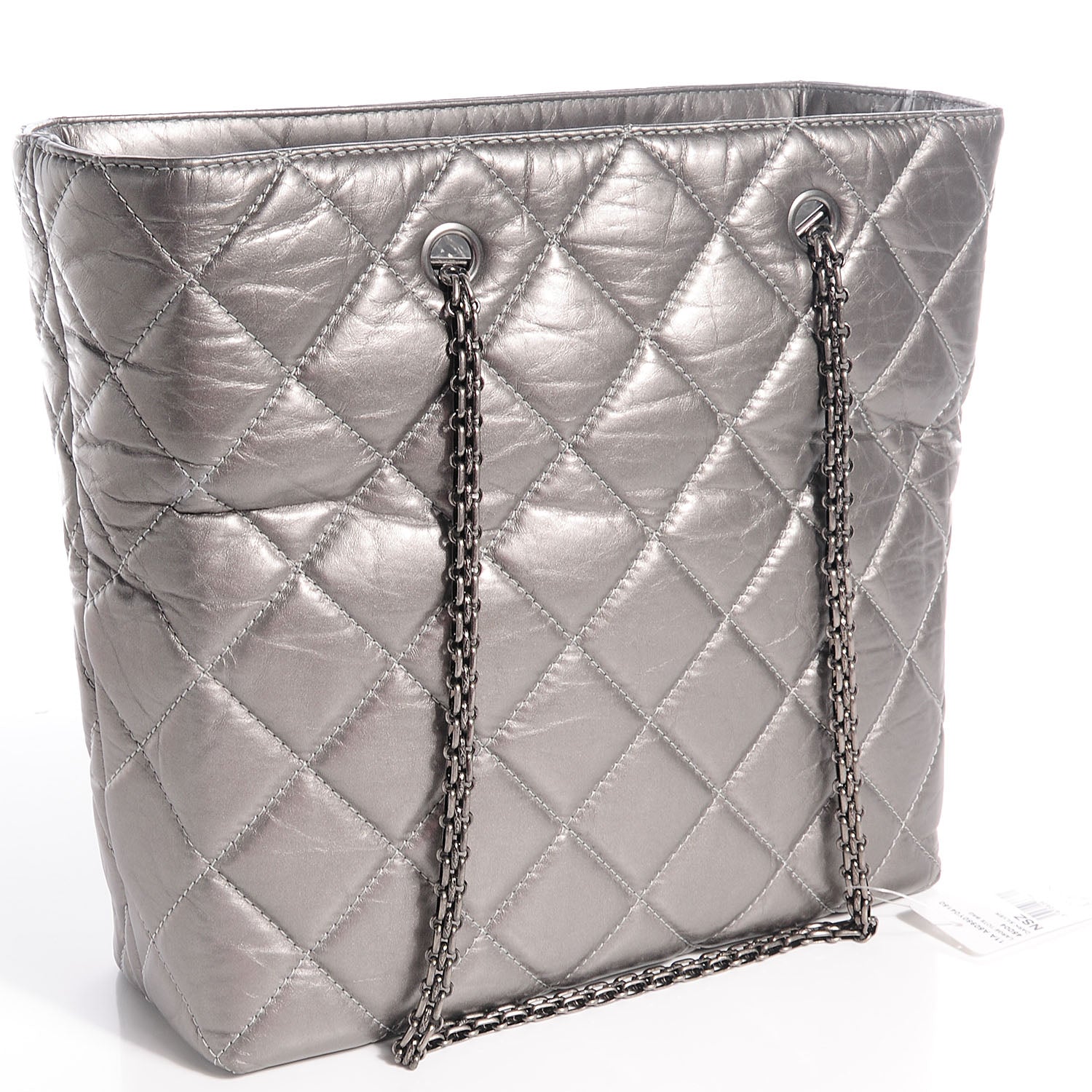 Chanel Aged Calfskin Reissue 2.55 Tote Dark Silver 3 of 7