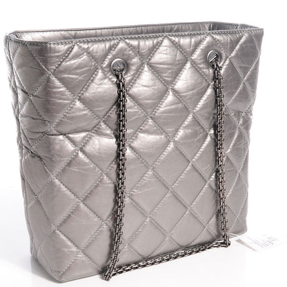 Chanel Aged Calfskin Reissue 2.55 Tote Dark Silver 3 of 7