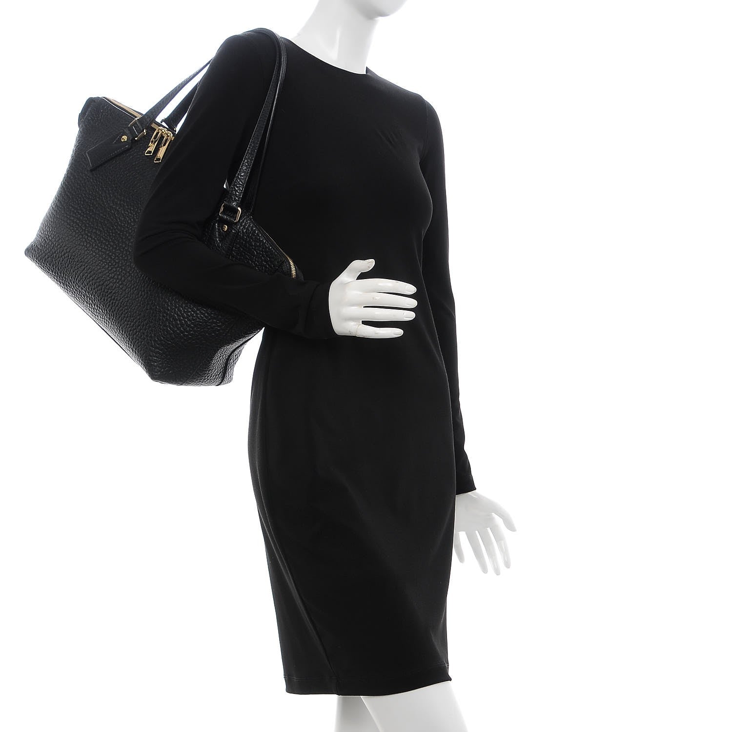 Burberry Signature Grain Calfskin Medium Welburn Tote Black 2 of 7