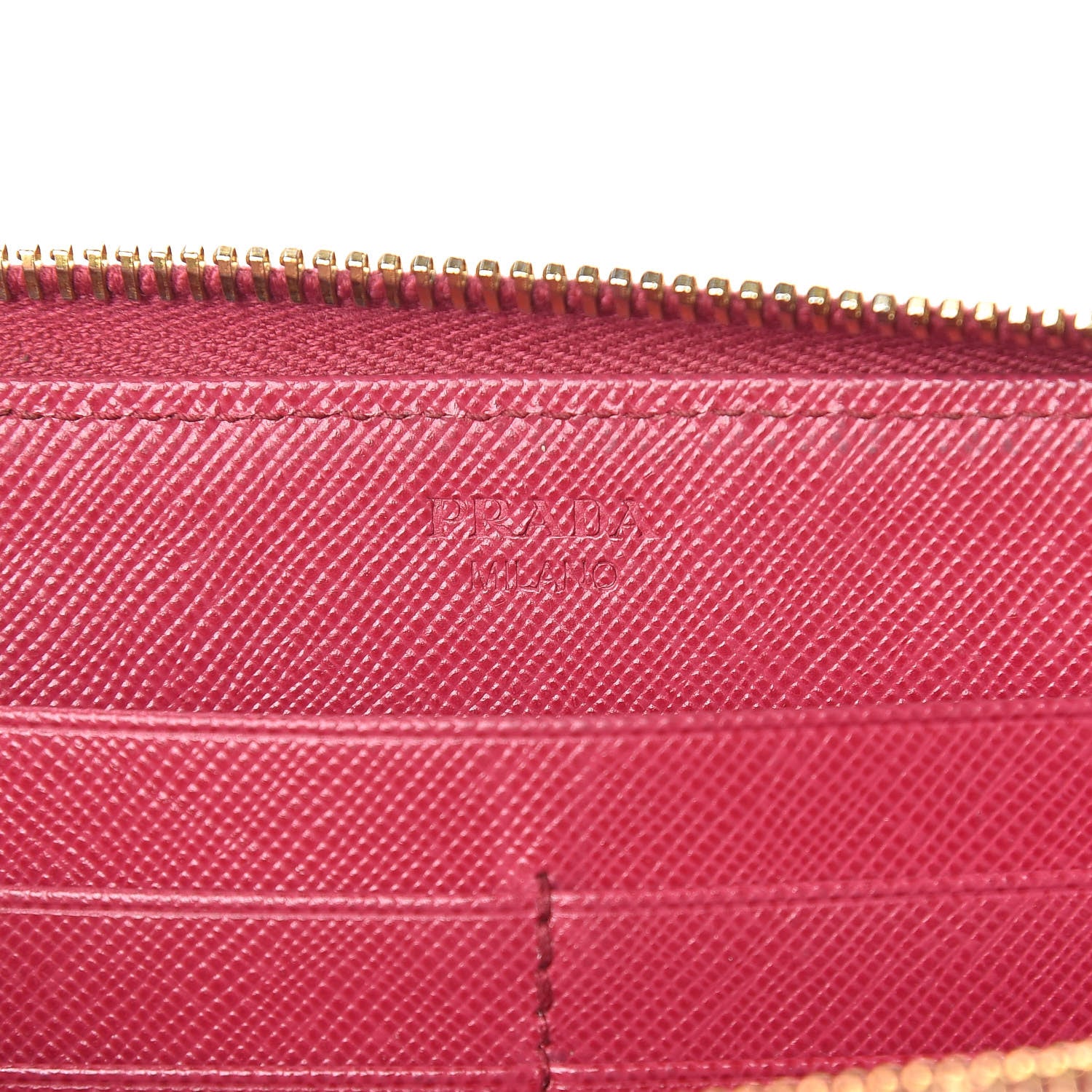 Prada Saffiano Zip Around Wallet Peonia 6 of 17