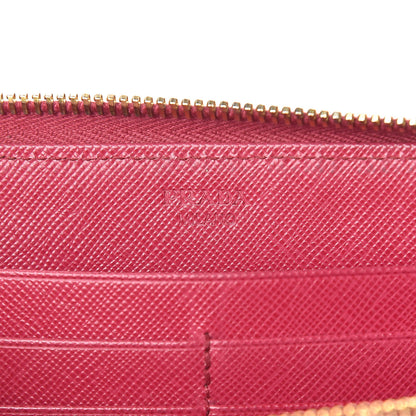 Prada Saffiano Zip Around Wallet Peonia 6 of 17