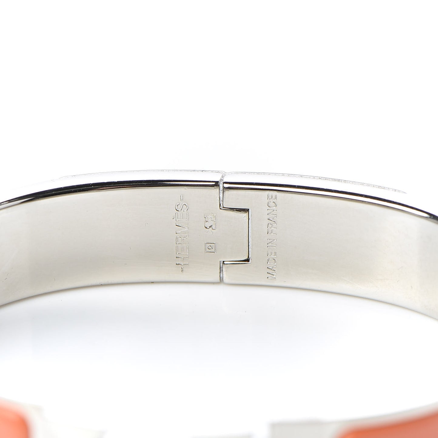 Enamel Narrow Clic Clac H Bracelet PM Orange White