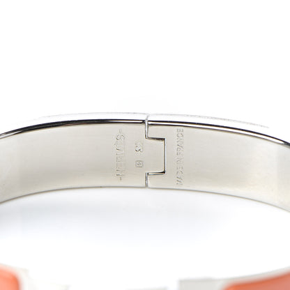 Hermes Enamel Narrow Clic Clac H Bracelet PM Orange White 6 of 7