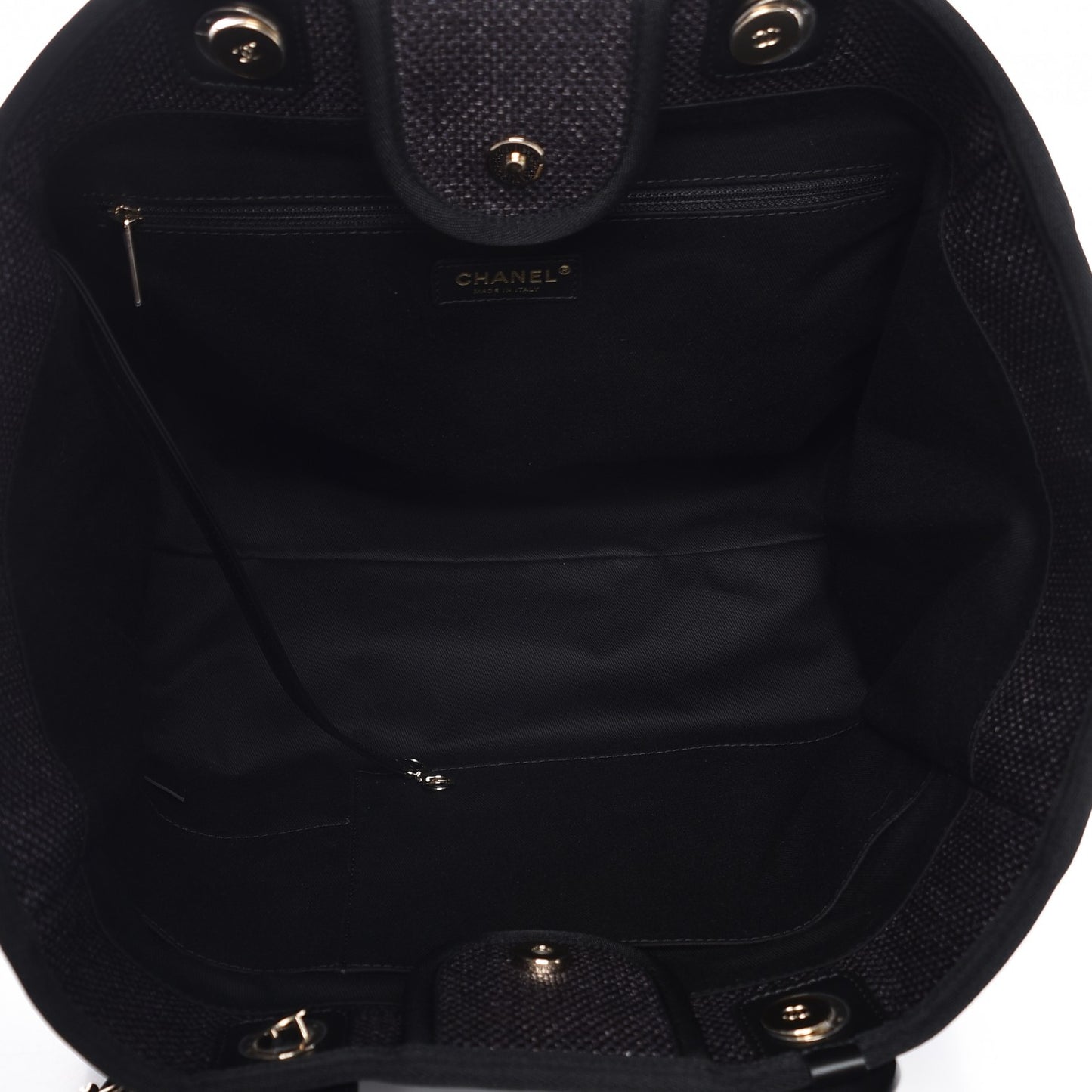 Woven Straw Raffia Large Deauville Tote Black