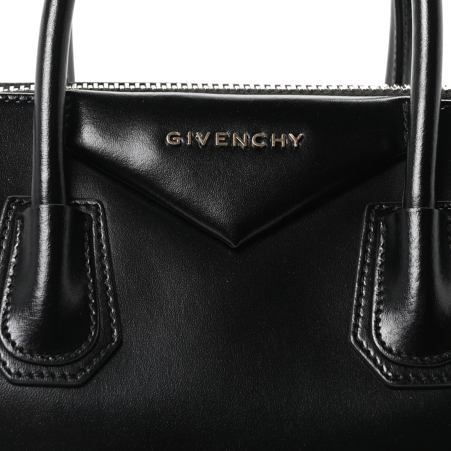 Shiny Lord Calfskin Small Antigona Black