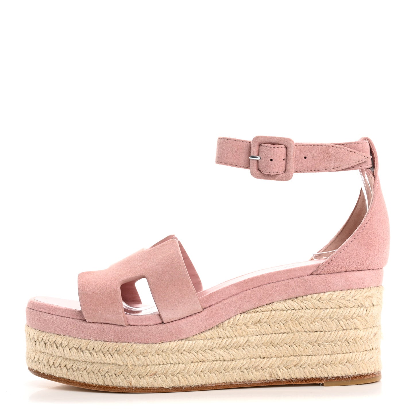 Suede Goatskin Elda Espadrille Wedge Sandals 39 Rose Aquarelle