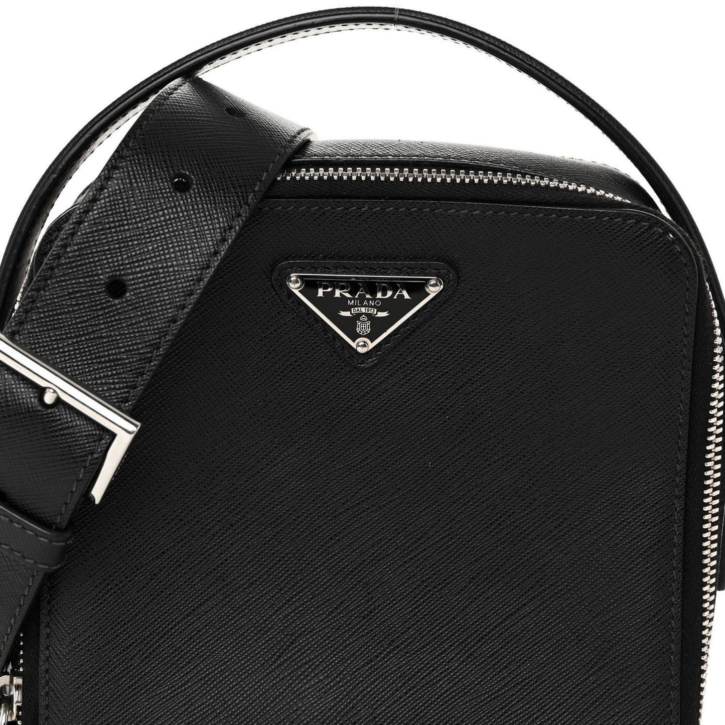 Saffiano Crossbody Messenger Bag Black