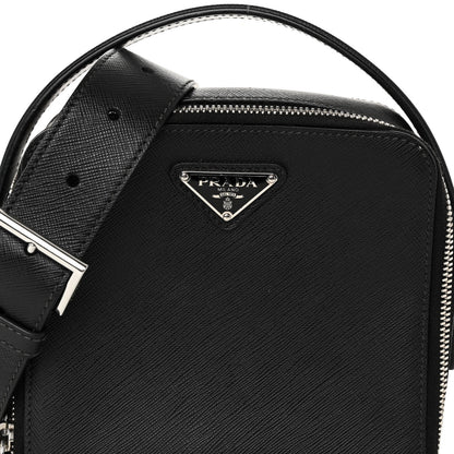 Prada Saffiano Crossbody Messenger Bag Black 9 of 12