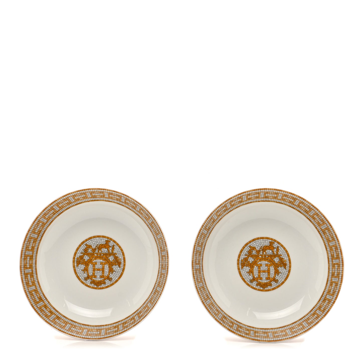 Porcelain Mosaique Au 24 Gold Cereal Bowl Set of 2
