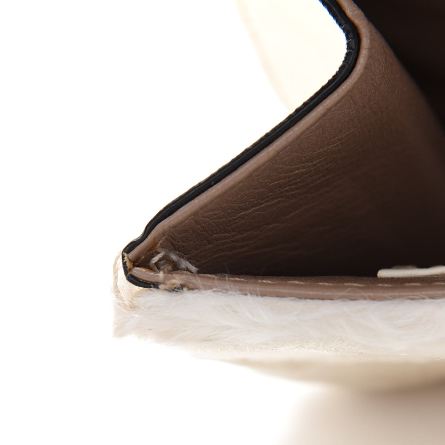 Mink Fur Lambskin Small Glam Lock Rockstud Flap White