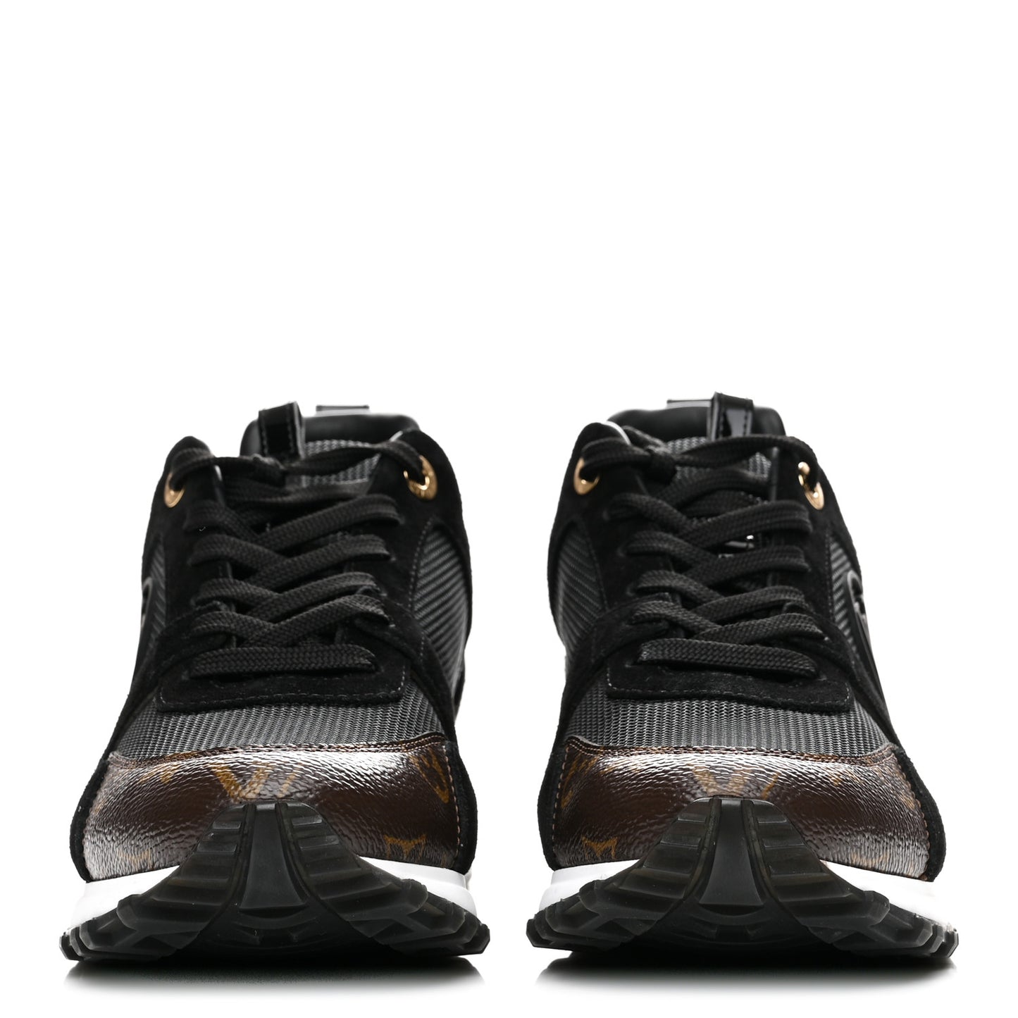 Suede Monogram Run Away Sneakers 39 Black