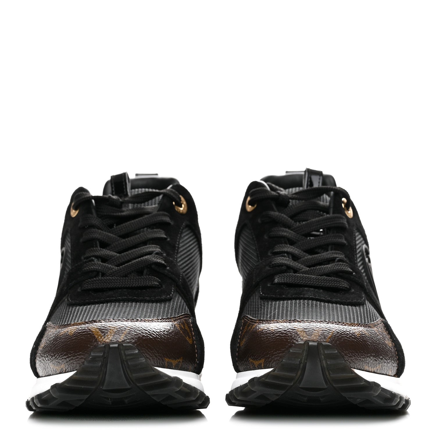Louis Vuitton Suede Monogram Run Away Sneakers 39 Black 3 of 10