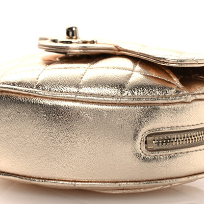 Chanel Metallic Lambskin Quilted CC In Love Heart Clutch With Chain Gold 10 of 12