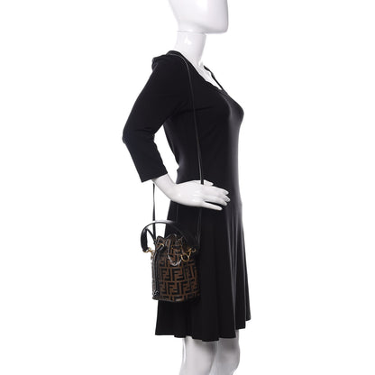 Fendi Vitello Liberty F is Fendi Bi-Color FF 1974 Embossed Mini Mon Tresor Bucket Bag Maya Black 2 of 10