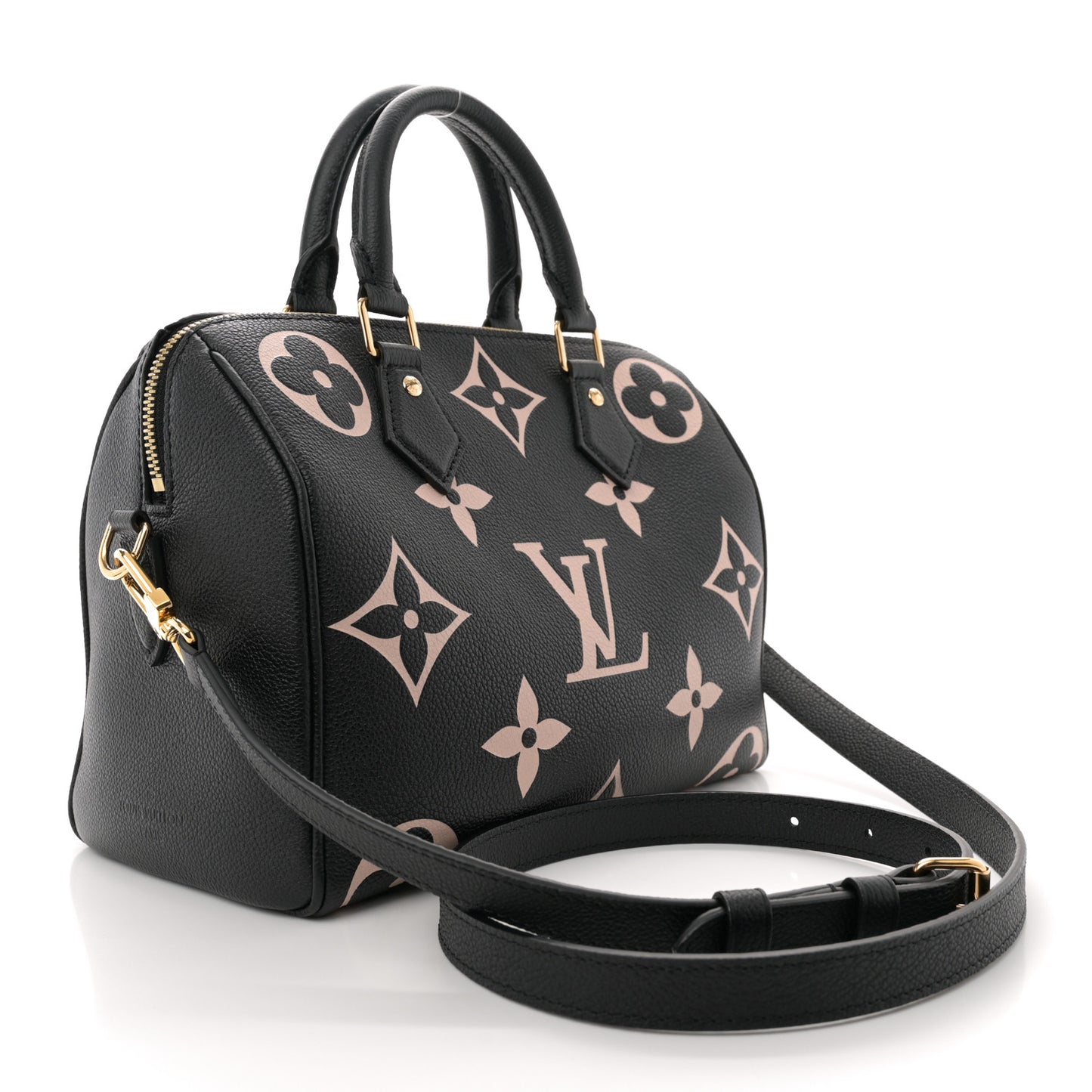 Empreinte Monogram Giant Speedy Bandouliere 25 Black Beige