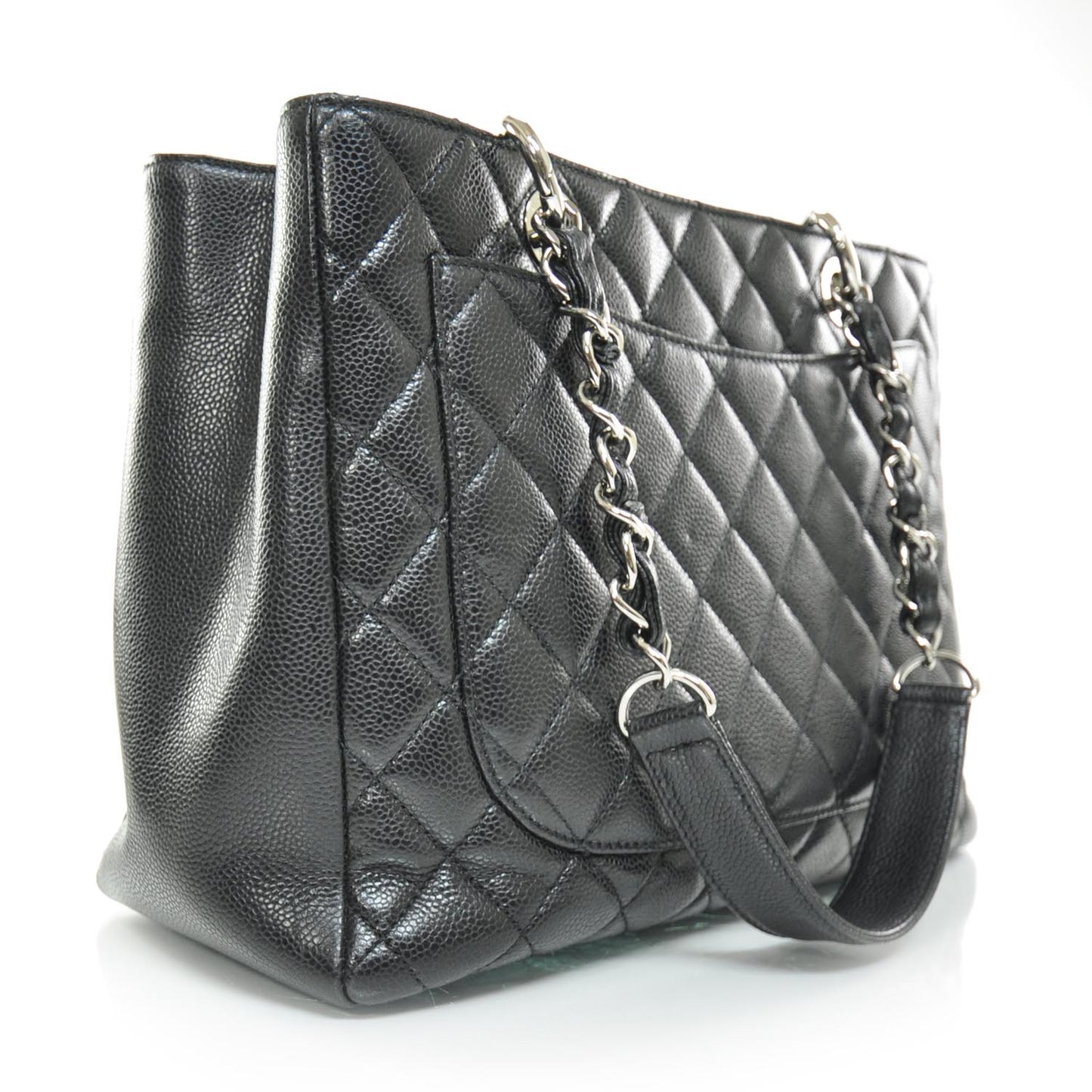 Caviar Quilted Grand Shopping Tote GST Black