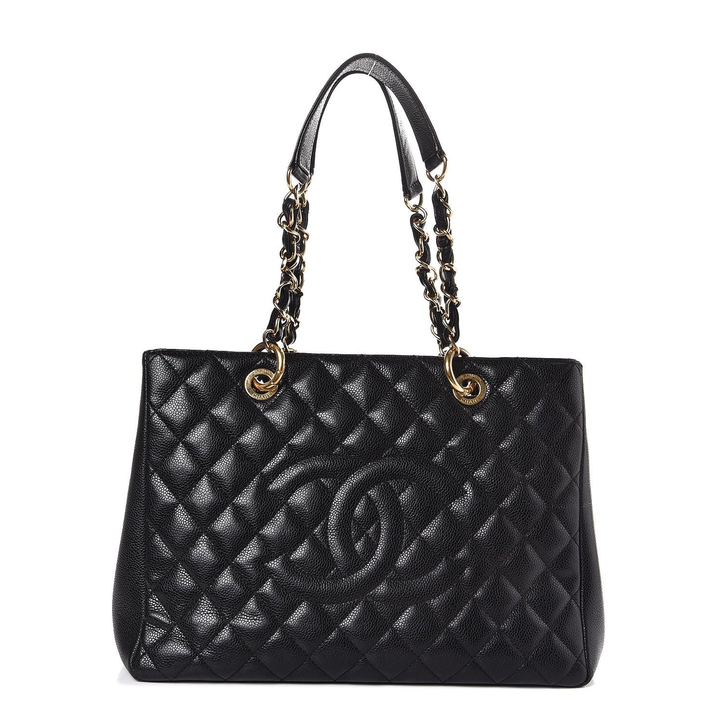 Caviar Quilted Grand Shopping Tote GST Black