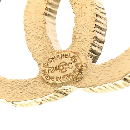 Chanel Metal Textured CC Earrings Gold 4 of 5